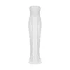Zan Studio Women's White Dress With Mesh Top And Draped Skirt In White