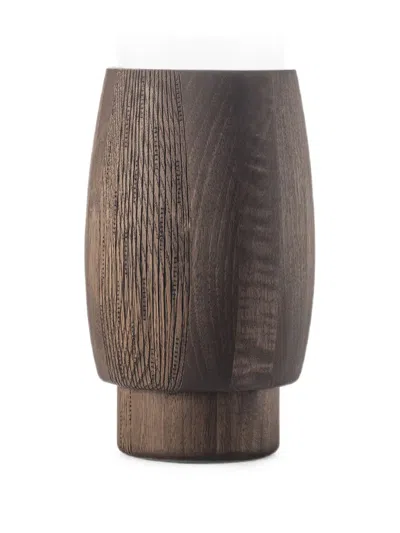 Zanat Vaza Hand-grooved Vase In Brown