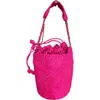 Zanatany Concepts Buckety Raffia Bag In Pink