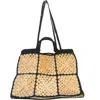 Zanatany Concepts Carrey Raffia Tote Bag In Black