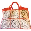 Zanatany Concepts Carrey Raffia Tote Bag In Orange