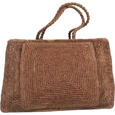 Zanatany Concepts Clipa (xxl) Raffia Beach Yoga Tote Bag In Brown