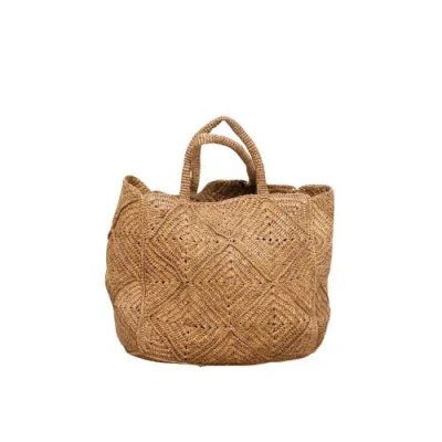 Zanatany Concepts Nico Raffia Tote Bag In Brown
