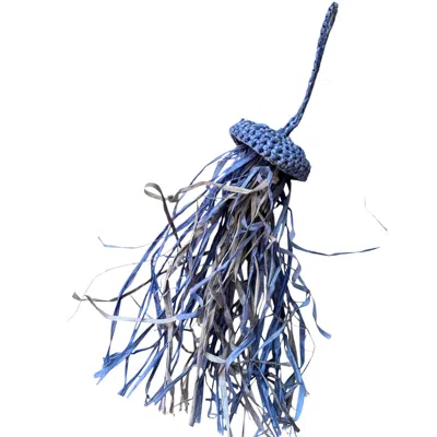 Zanatany Concepts Women's Blue Jellyfish- Raffia Keyring