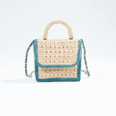 Zanatany Concepts Women's Brouly Raffia Bag- Blue