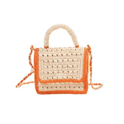 Zanatany Concepts Women's Brouly Raffia Bag- Orange