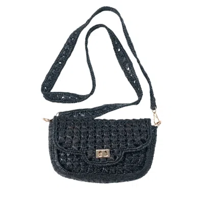 Zanatany Concepts Women's Cassie Raffia Bag- Black