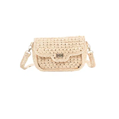 Zanatany Concepts Women's Gold Cassie Raffia Bag- Beige In Nude