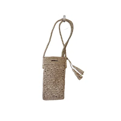 Zanatany Concepts Women's Gold Poushy Phone Pouch- Beige