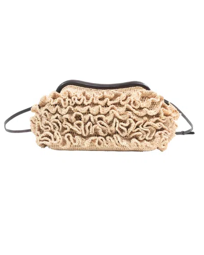 Zanatany Concepts Women's Neutrals Bloom - Large Clutch In Beige/black