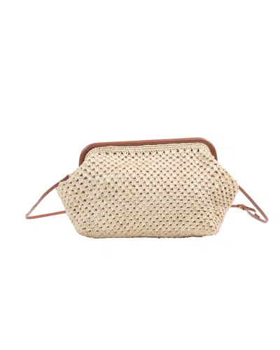 Zanatany Concepts Women's Neutrals Tanti - Large Clutch Bag In Beige/white