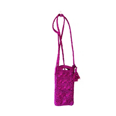 Zanatany Concepts Women's Purple Poushy Phone Bag- Pink