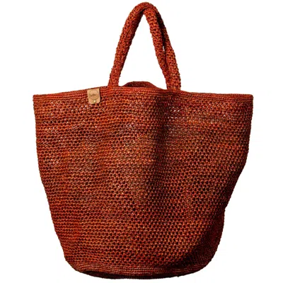 Zanatany Concepts Women's Red Rouille Beach Tote Bag In Brown