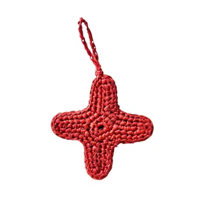 Zanatany Concepts Women's Red Star Raffia Keyring