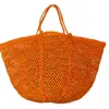 Zanatany Concepts Sinah Raffia Tote Bag In Yellow/orange