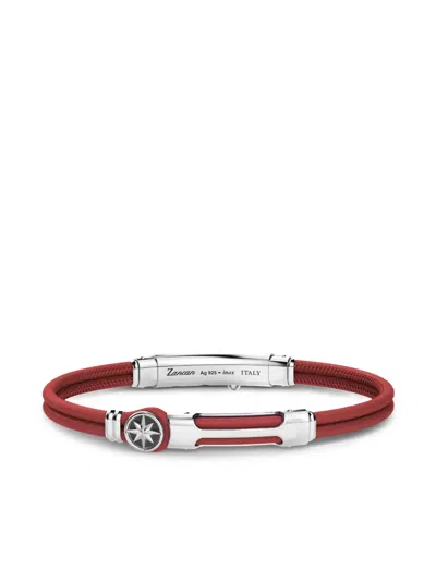 Zancan Engraved-logo Bracelet In Red
