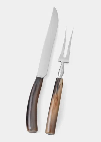 Zanchi Roast Cutlery Set In Brown