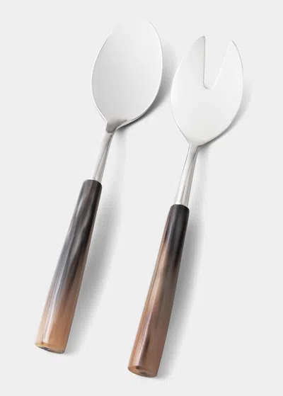 Zanchi Salad Servers Set In Brown