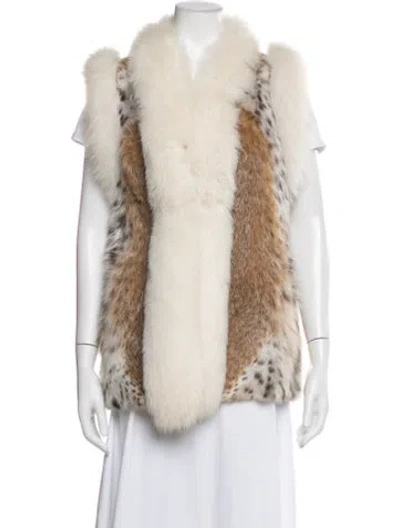 Pre-owned Zandra Rhodes Fox Animal Print Vest In Neutral