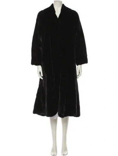 Pre-owned Zandra Rhodes Mink Fur Coat In Black