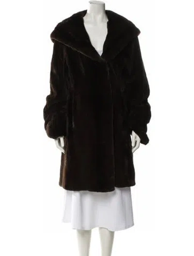 Pre-owned Zandra Rhodes Mink Fur Coat In Brown