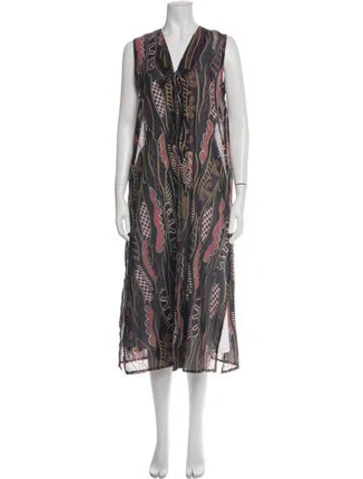 Pre-owned Zandra Rhodes Patterned Cover-up In Black