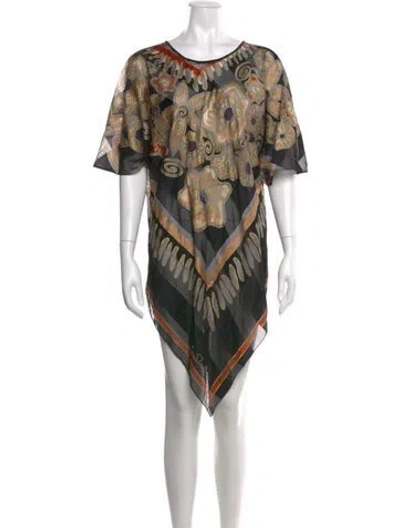 Pre-owned Zandra Rhodes Silk Mini Dress In Multicolor