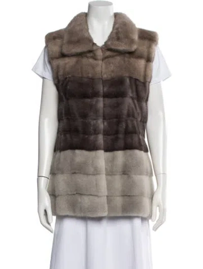Pre-owned Zandra Rhodes Silk Patterned Fur Jacket In Neutral