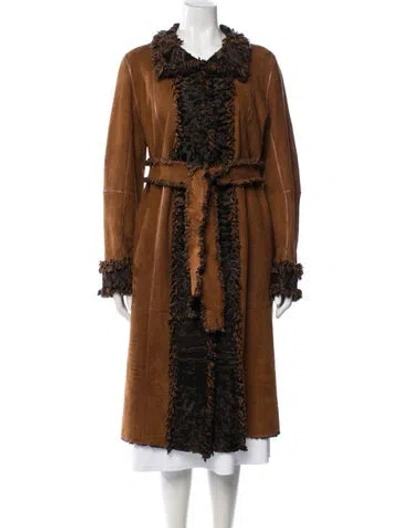 Pre-owned Zandra Rhodes Vintage Late 1970's - Early 1980's Coat In Brown