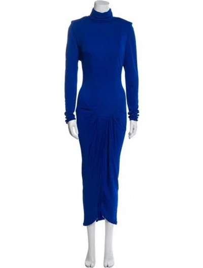 Pre-owned Zandra Rhodes Vintage Midi Length Dress In Blue
