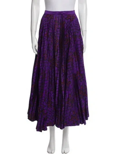 Pre-owned Zandra Rhodes Vintage Midi Length Skirt In Purple