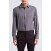 Zanella Abbey Geometric Print Knit Cotton Blend Dress Shirt In Grey