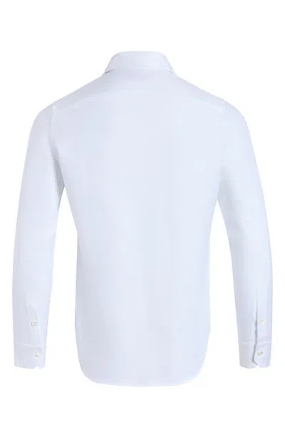 Zanella Bassano Tailored Fit Cotton Dress Shirt In White