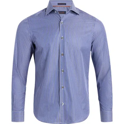 Zanella Bassano Tailored Fit Cotton Shirt In Blue