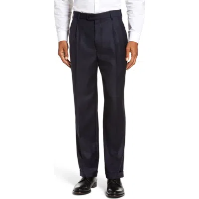 Zanella Bennett Straight Leg Pleated Dress Pants In Black