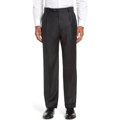 Zanella Bennett Straight Leg Pleated Dress Pants In Black