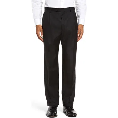 Zanella Bennett Straight Leg Pleated Dress Pants In Black