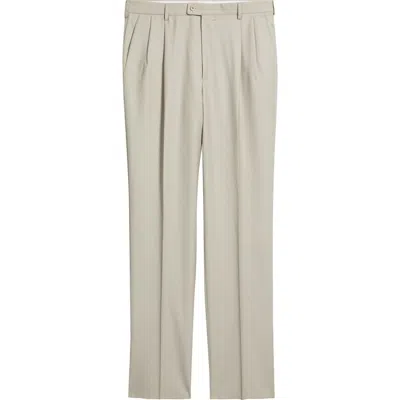 Zanella Bennett Straight Leg Pleated Dress Pants In Green