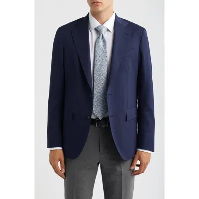 Zanella Chip Wool Twill Sport Coat In Blue