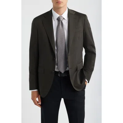 Zanella Chip Wool Twill Sport Coat In Brown