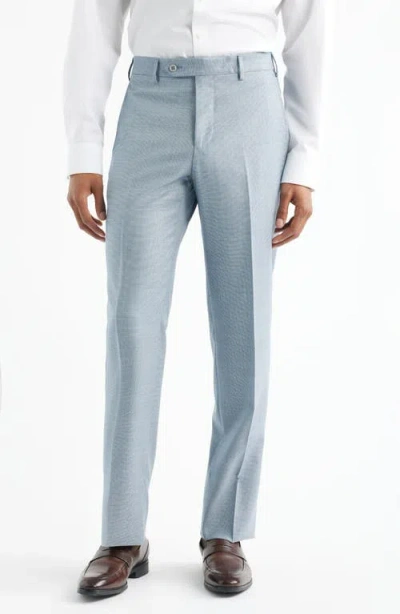 ZANELLA ZANELLA DEVON FLAT FRONT PLAID WOOL DRESS PANTS