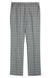 Zanella Devon Flat Front Plaid Wool Dress Pants In Multi