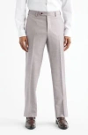 Zanella Devon Flat Front Plaid Wool Dress Pants In Multi