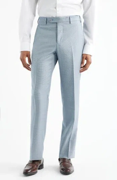 Zanella Devon Flat Front Plaid Wool Dress Pants In Multi