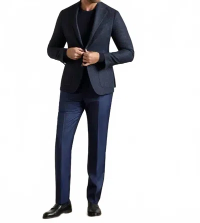 Zanella Devon Wool Serge Dress In Navy In Brown