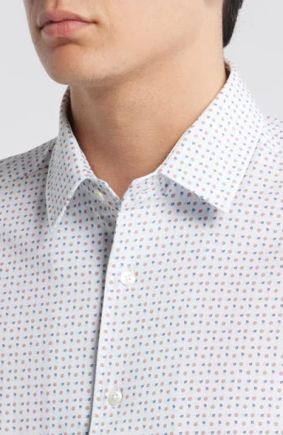 Zanella Dots Knit Cotton Blend Dress Shirt In Tan