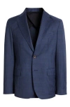 Zanella Eric Check Wool Sport Coat In Dark Blue