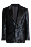 Zanella Fulton Metallic Burnout Dinner Jacket In Black