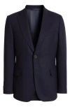 Zanella Herald Textured Stretch Wool Sport Coat In Navy