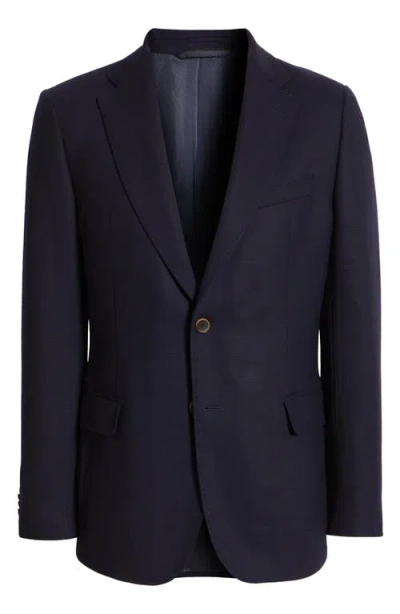 Zanella Herald Textured Stretch Wool Sport Coat In Navy